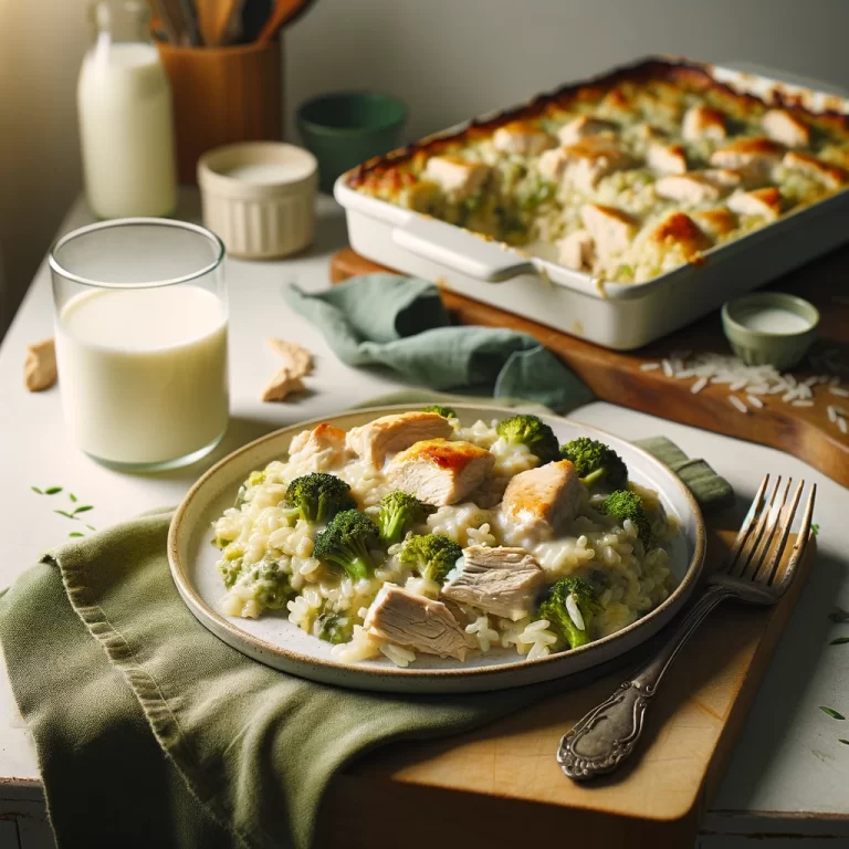 DALL·E chicken broccoli rice casserole